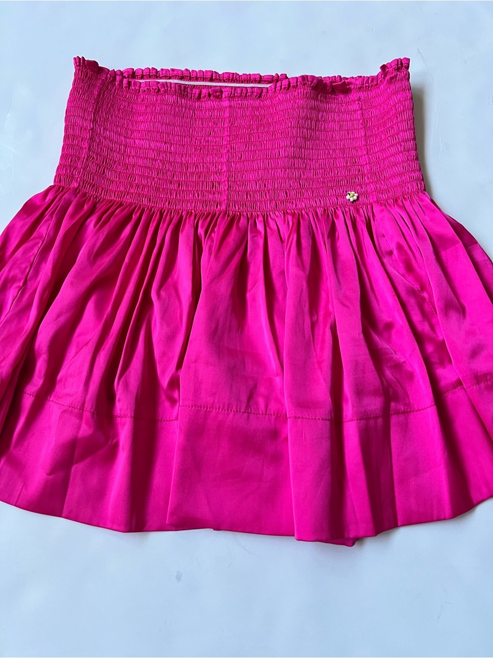 Natural Life Hot Pink Girly Smocked Boho Hippie Beach Daisy Mini Skirt Small - Picture 7 of 15
